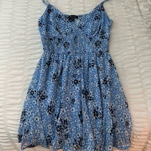 Blue flowy mini dress